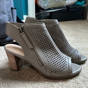 Block Heel Peep Toe Booties